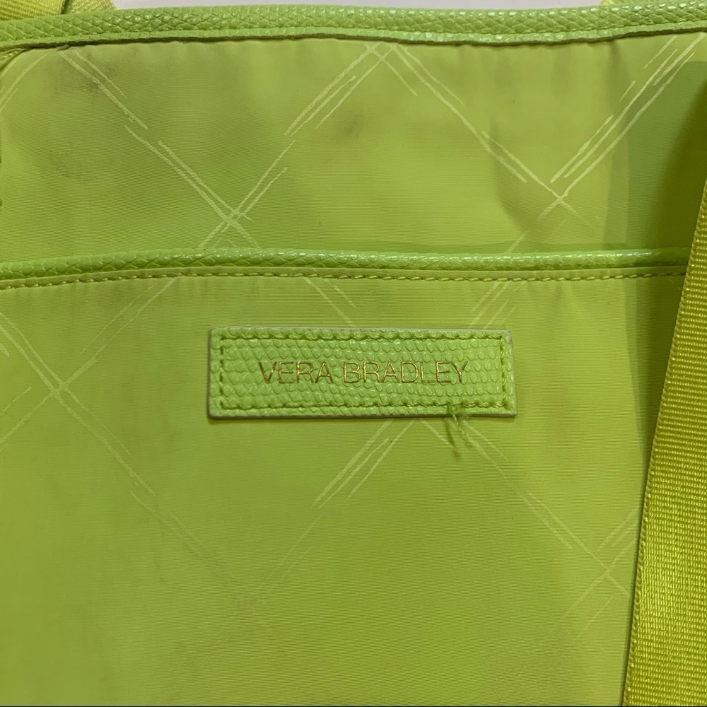 Vera Bradley Travel Shoulder Crossbody Laptop Bag Zipper Closure Green - Picture 9 of 10
